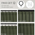 Topfinel Pinch Pleated Curtains 90 Inches Long 2 Panels Set, Olive Green Semi - Image 2