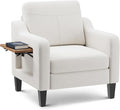 Accent Chair for Living Room Modern Linen Upholstered Armchair Side Wooden by Unknown