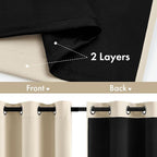 MIULEE Cream Beige Blackout Curtains - Image 3