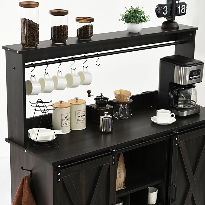4ever2buy Farmhouse Coffee Bar Cabinet - Image 3