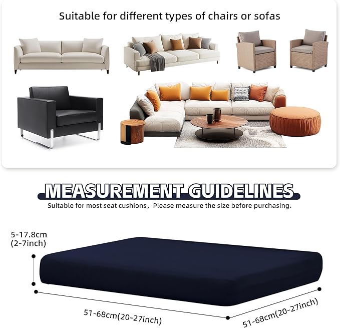 12Pcs Patio Cushion Covers, Outdoor Stretch Cushion Covers, Washable | Stretch - Image 2