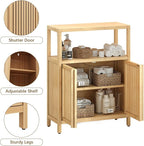 Bamboo Storage Cabinet Bathroom Floor Cabinet Side Storage Organizer Cabinet - Image 6