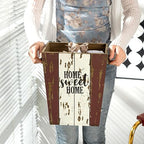 Small Wood Trash Can Wastebasket, Farmhouse Rectangular Garbage Can Waste Basket - Image 4