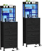 Furnulem Nightstands Set of 2, Tall Night Stand by Furnulem