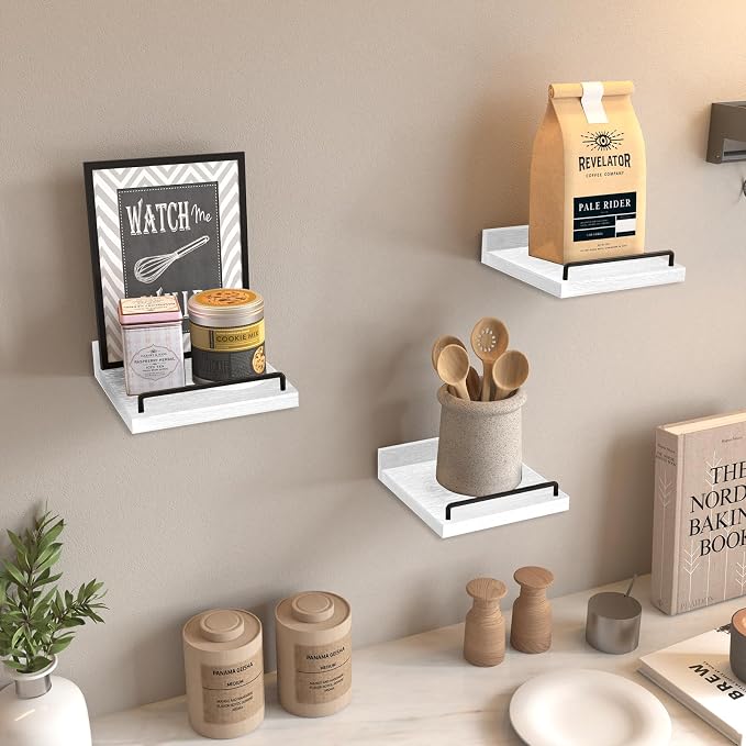 RYOFOBETTO Small Floating Shelf, 6 X 6 Inches Farmhouse Wall Shelves - Image 2