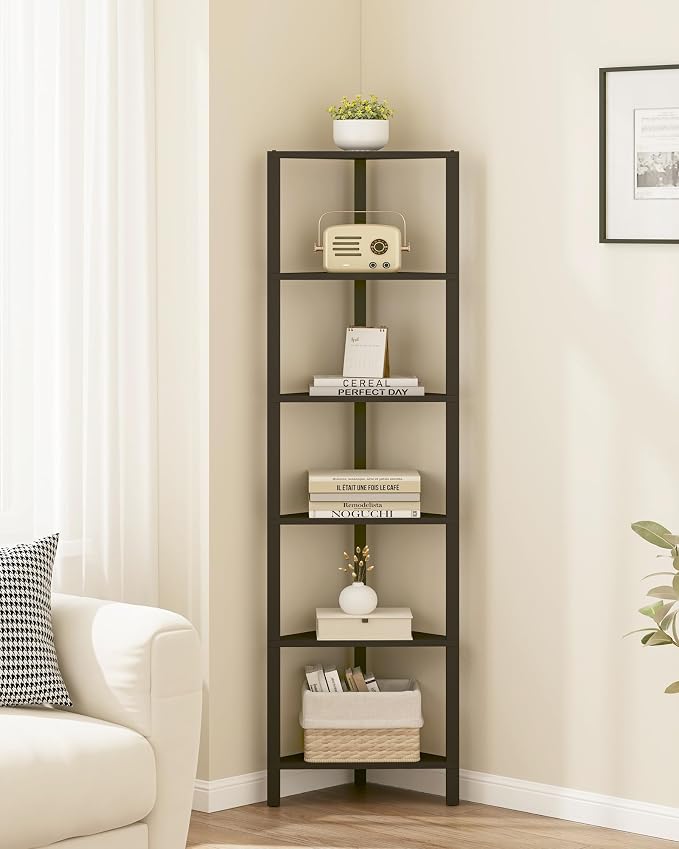 TUTOTAK Corner Shelf, 6-Tier Corner Bookshelf - Image 6