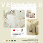 DREAMINGO Modern Minimalism Cream White Couch Cover Sectional Sofa Covers - Image 6