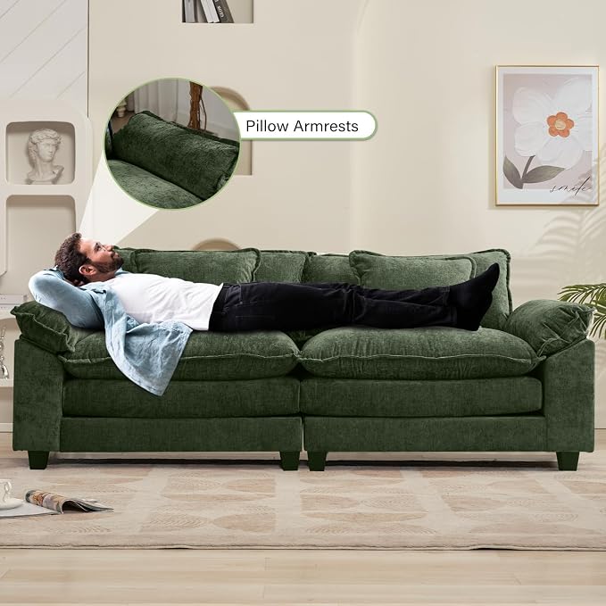 Oprisen 86" Modular Sectional Sofa, Comfy Cloud Couch Sectional Sofa, Chenille - Image 5