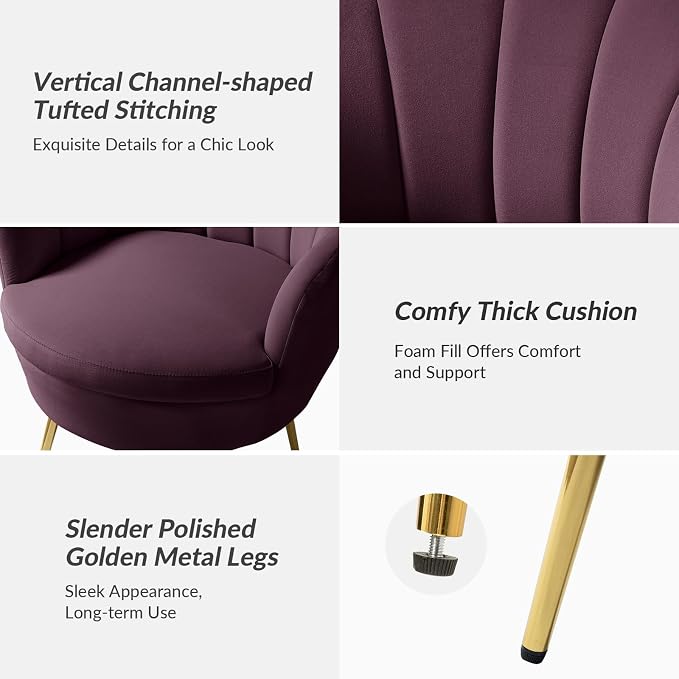 HULALA HOME Modern Velvet Accent Chair - Image 6