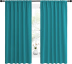 NICETOWN Peacock Blue Blackout Curtains Panels - Image 2