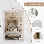 35x23 Inch Rustic Farmhouse Rectangle Mirror - Image 3