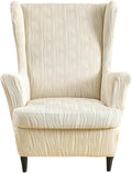 HAOYONG Wingback Chair Slipcovers Elastic Jacquard Wing Chair Covers 2 Pieces by HAOYONG