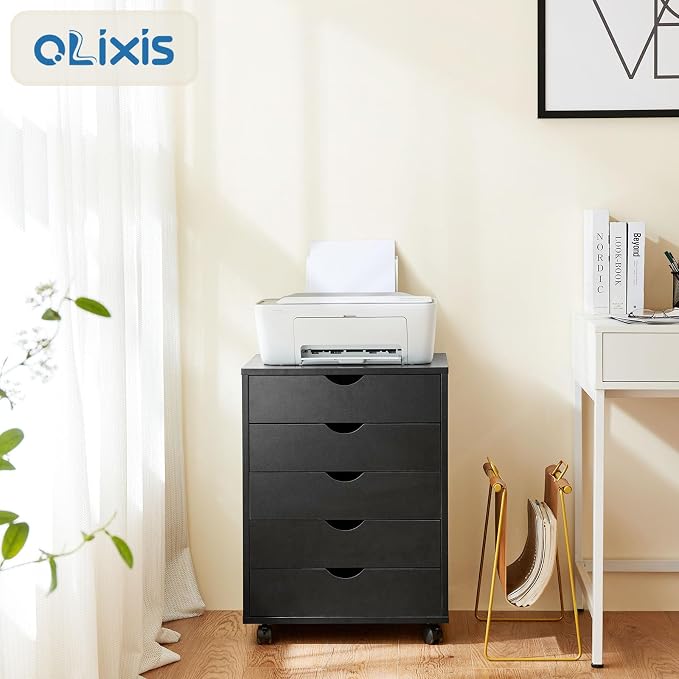 OLIXIS 5 Drawer Mobile File Cabinet Under Desk Storage Organization - Image 2