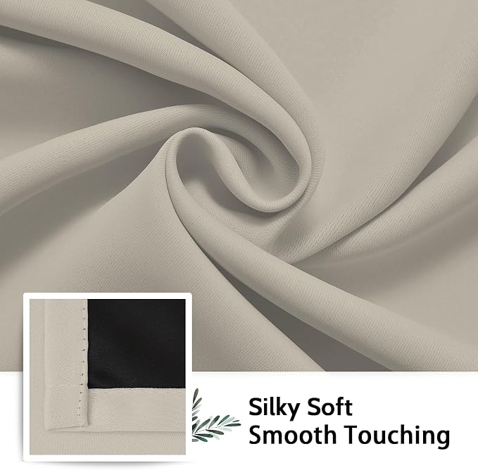 SimpleHome Stone 100% Blackout Curtains Room Darkening Living Room 84 Inch | - Image 7