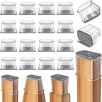 24 Pcs Chair Leg Floor Protectors Rectangle, Silicone Felt Furniture Leg Pads by Ansible