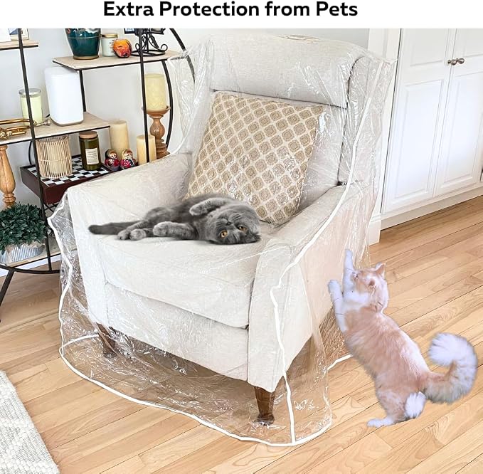 Evelots Clear Vinyl Recliner & Armchair Cover, Waterproof Protector | - Image 2