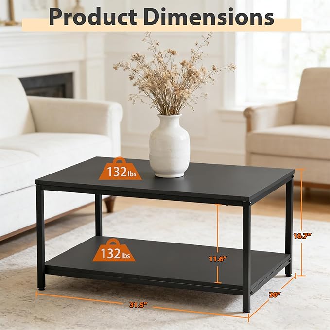 ZenStyle Industrial Coffee Table - Image 3