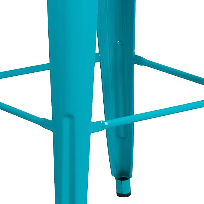 Flash Furniture Kai Commercial Grade 4 Pack 30" High Backless Crystal Teal-Blue - Image 8