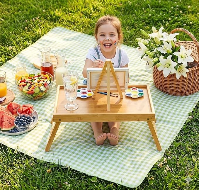Bamboo Bed Tray Table with Foldable Legs, Breakfast Tray - Image 7