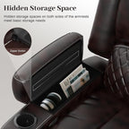 Yolsali Manual Reclining Sectional Sofa Set, 4 Seats Soft Leather Recliner - Image 8