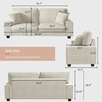 DOPEDIO Modern Loveseat Sofa for Living Room, Chenille Recliner, Removable Cover - Image 2