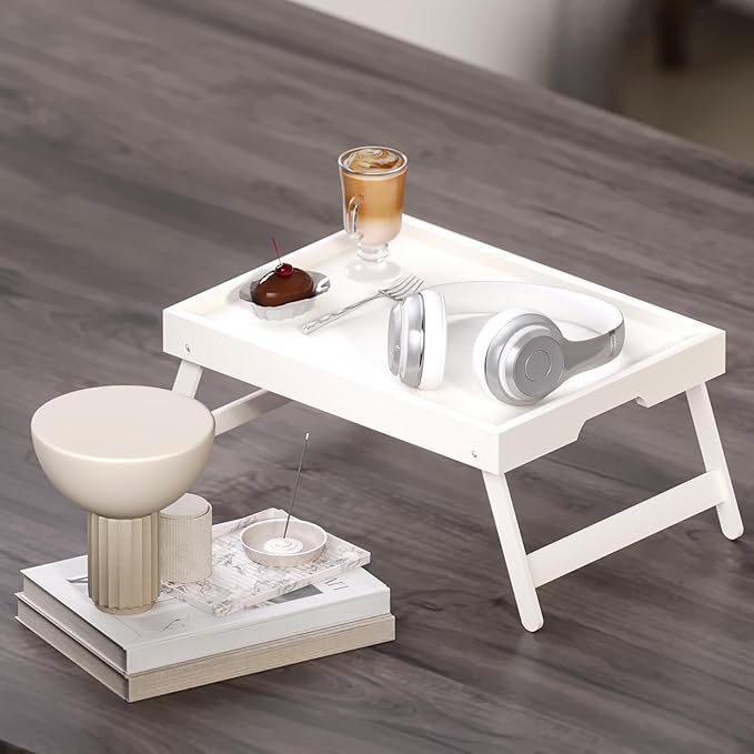 Fibogollo 2 Pack Bamboo Bed Tray Table - Image 3