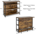 PETSITE Industrial Home Bar Unit, Stationary Kitchen Island w/ 4-Tier Storage - Image 8