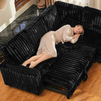 Belffin Corduroy Sectional Sleeper Sofa - Image 5