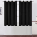 Black Thermal Blackout Curtains/52 x 45 Inch/Set of 2 Panels Room Darkening by Lemomo