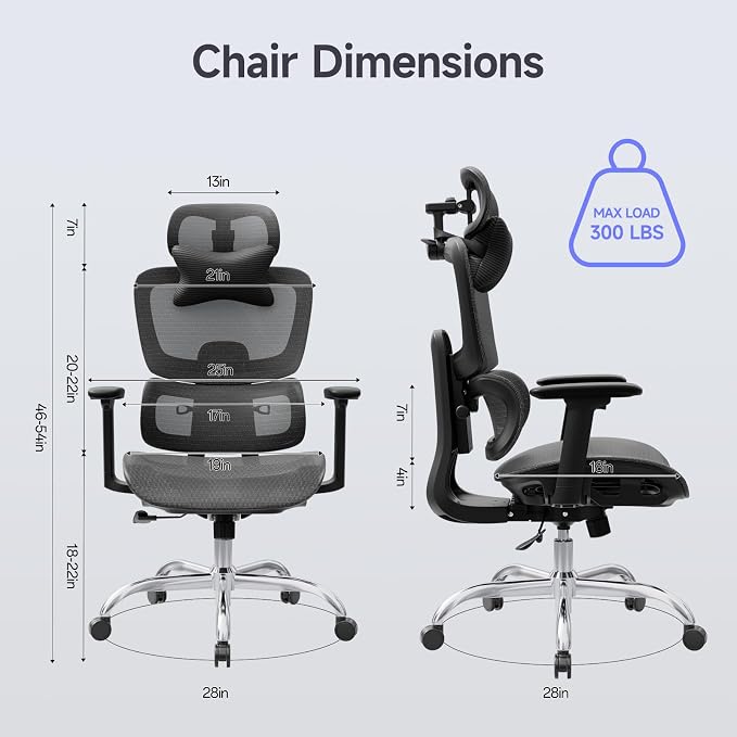 Ergonomic Office Chair with 3D Headrest, Computer Chair with Adjustable - Image 3