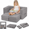 MeMoreCool Modular Kids Couch – Light Grey Foam Play Sofa Bed Convertible by MeMoreCool