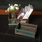 TIMRIS Set of 2 Rustic Wooden Countertop Baskets, Farmhouse Distressed Nesting - Image 6