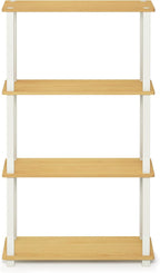 Furinno TURN-S-TUBE Storage Shelves, 4-Tier Book Shelf, Corner Shelf, Toolless - Image 4