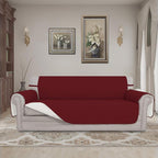 Easy-Going Reversible Couch Cover, 3 Cushion Sofa, Christmas Red/Ivory | - Image 2