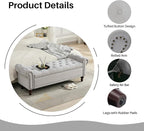 SOFTHION 58.1" Storage Bench Upholstered Velvet End of Bedroom Bed Bench Ottoman - Image 4