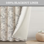 Grey Boho Floral 100% Blackout Curtains 84 Inch 2 Panels | Farmhouse Vintage - Image 4