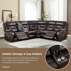 EBELLO Faux Leather Reclining Sectional Sofa Set - Image 4