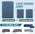 H.VERSAILTEX Sectional Couch Covers 3 Pieces Sofa Seat Cushion Covers L Shape - Image 8