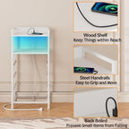 Furnulem White Nightstand with Charging Station, Night Stand Side Table with - Image 9