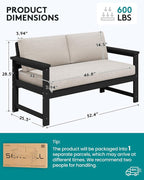SERWALL Black HDPE Outdoor Loveseat - Image 5