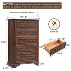 T4TREAM Farmhouse 5 Drawers Dresser - Image 2