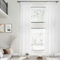 White Linen Curtains 216 Inches Long by Nanspring