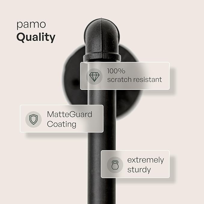 pamo Industrial Pipe Clothing Rack – Wall Mounted Black Closet System in - Image 3