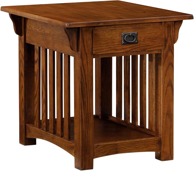 Leick Home Mission End Table, Solid Wood Construction, 1 Storage Drawer by LeickFurniture