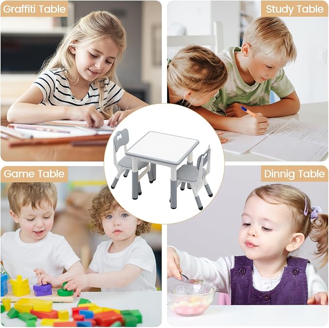 GAOMON Kids Table and 2 Chairs Set - Image 8