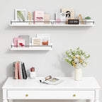 Forbena White Floating Shelves Bathroom Shelves Over Toilet Set of 3, Bathroom - Image 6