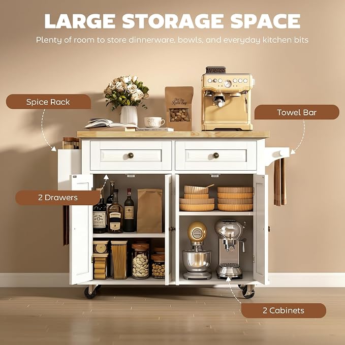 HOMCOM Kitchen Island Cart - Image 5