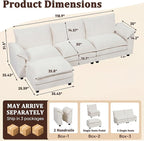 118.9" Modular Sectional Cloud Couch 3-Seat Sofa Set - Image 2