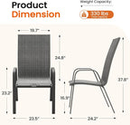 JEAREY Patio Dining Chairs Set of 4, Outdoor Stackable Dining Furniture Set - Image 3