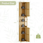 Amazer 70'' Tall Bathroom Storage Cabinet Bamboo, Narrow Storage Cabinet - Image 2